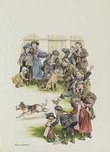 Dog Racing art by Ron Embleton