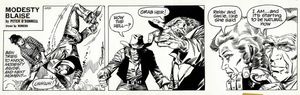 Modesty Blaise daily strip 6591 - Grab Her! art by Enric Badia Romero