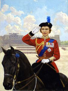 Queen Elizabeth II art by Clive Uptton