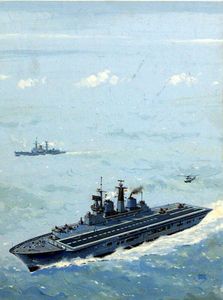HMS Invincible art by John S Smith