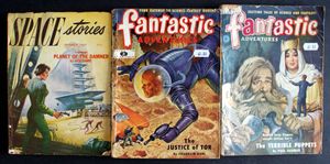 Science-Fiction Pulp Bundle (3 issues) by Jack Vance, Kendell Foster Crossen, Leslie Phelps, John Weston, Franklin Bahl