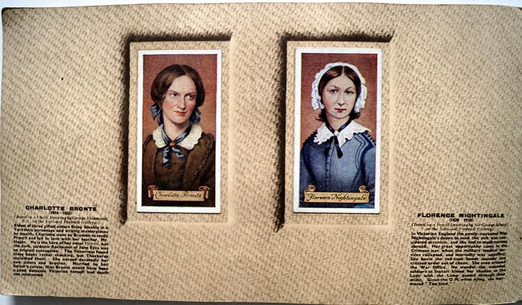 Complete Set of 50 'Celebrities Of British History' Carreras Cigarette Cards in album (1935)
