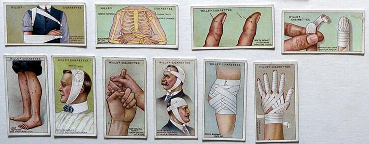 wills cigarettes cards Complete Set of 50 'First Aid' Wills Cigarette Cards (1915)