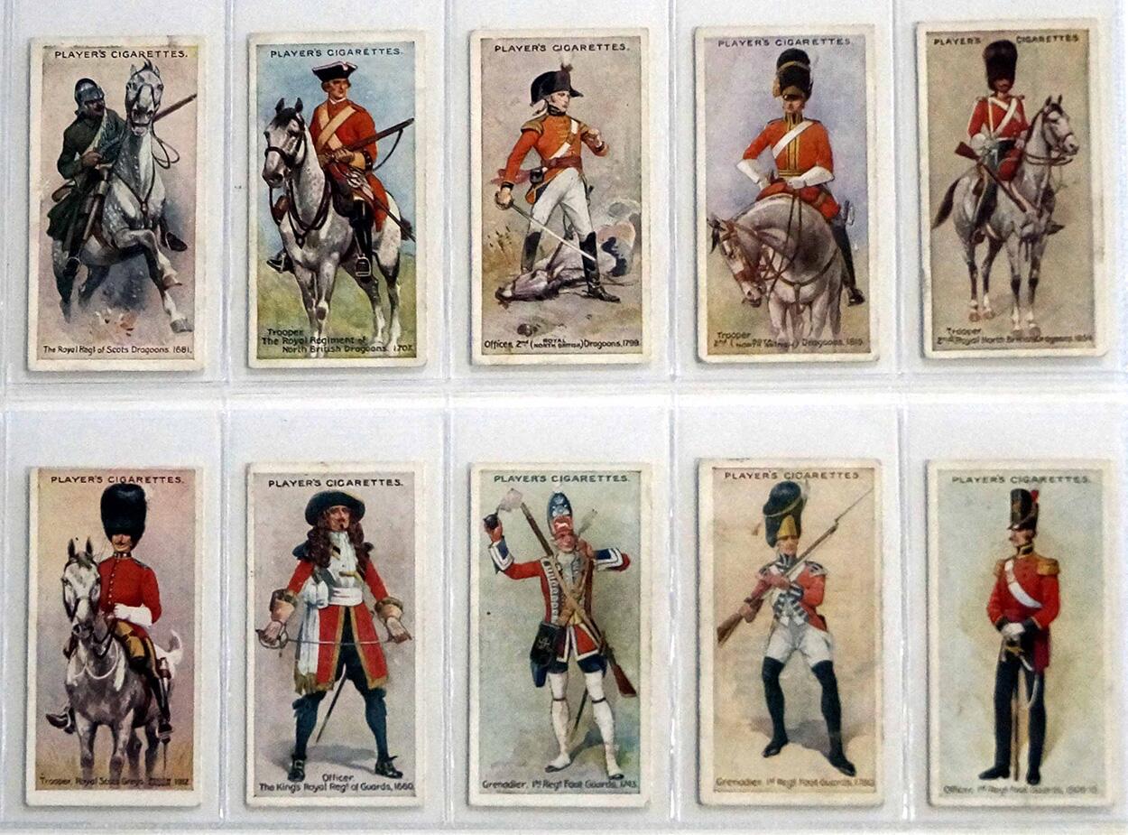 what is a cigarette card Full Set of 50 Cigarette Cards: Regimental Uniforms 1-50 (1912) by Various  at The Book Palace