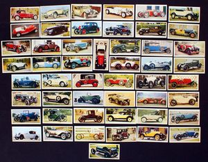 Complete Set of 50 Cigarette Cards: Vintage Cars (Filter)