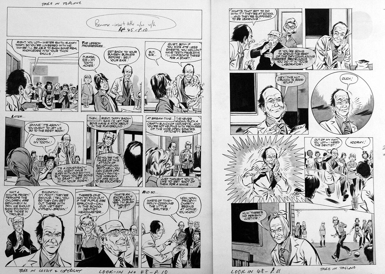 Please Sir! Tooth Ache (TWO pages) art by Graham Allen