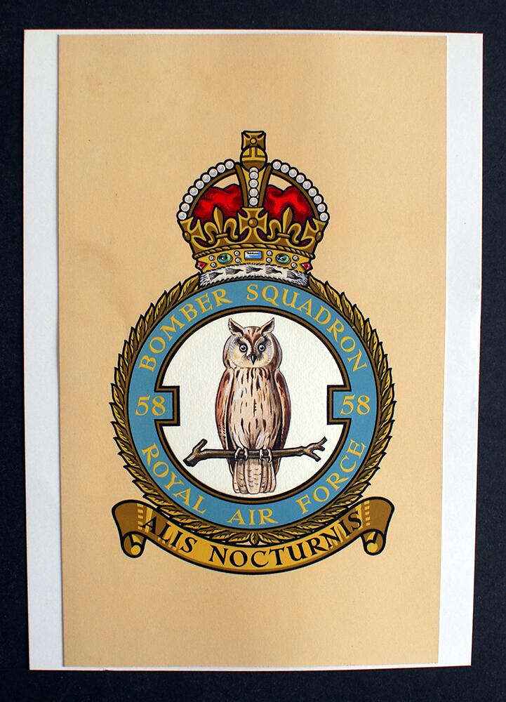 R.A.F. Badge: Bomber Squadron 58