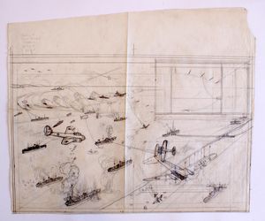 Battle Scene art by Leslie Ashwell Wood