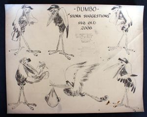 Disney Ozalid: Dumbo Storks art by John P. Miller
