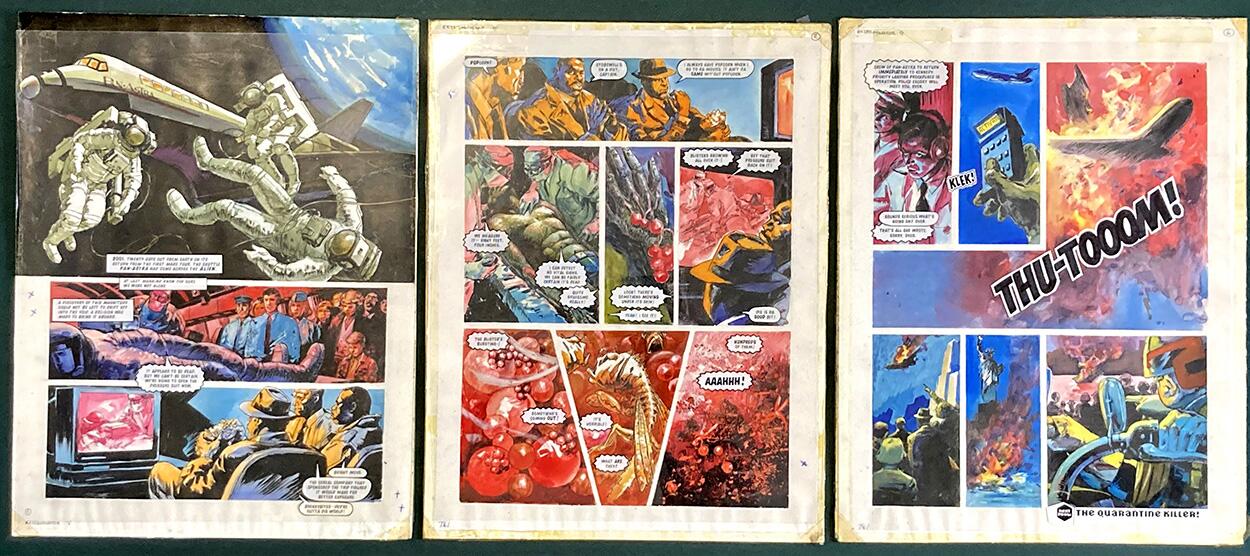 The Exterminator - Judge Dredd Art Pages from Prog 923 (THREE pages) art by Emilio Frejo