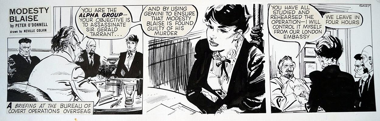 Modesty Blaise daily strip 6427 art by Neville Colvin