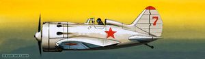 Russian Polikarpov Fighter art by Wilf Hardy