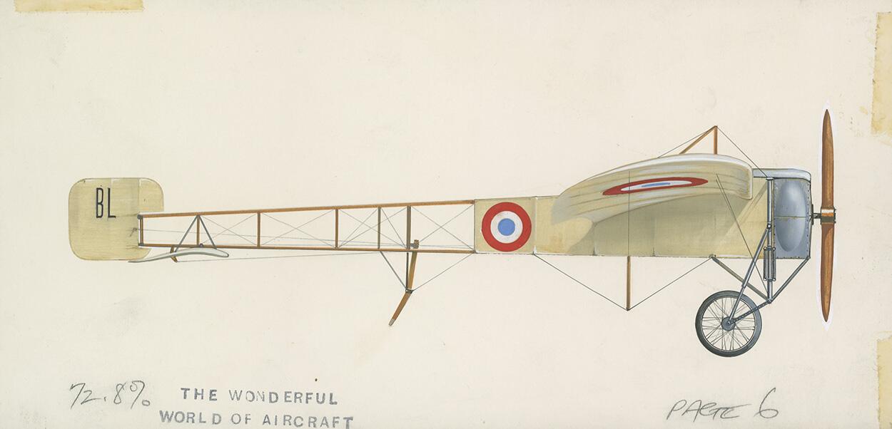 Blériot XI art by Wilf Hardy