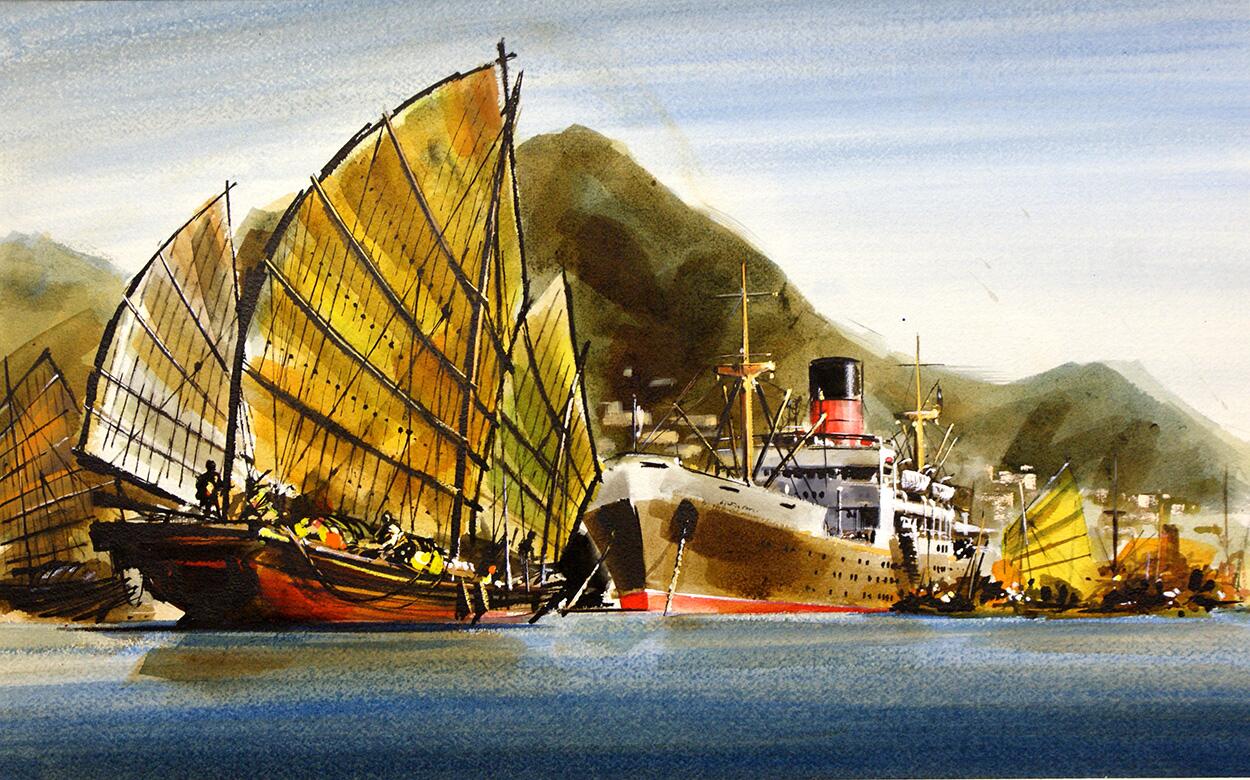 Hong Kong Shipping art by James Leech