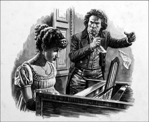 Beethoven and Pupil art by Roger Payne