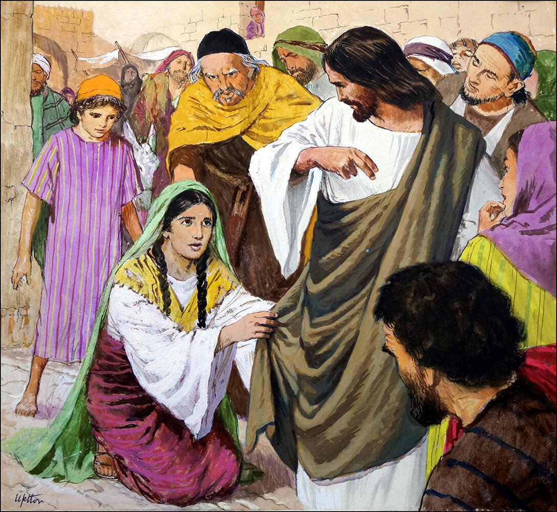 Miracle of the Bleeding Woman art by Clive Uptton