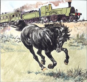 Black Beauty - Racing Wild art by Carlos Roume