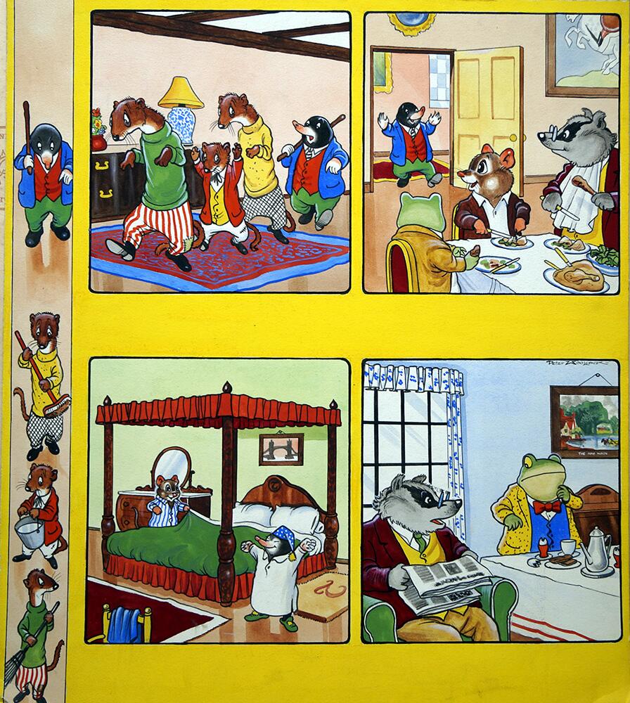 The Wind In The Willows: Mole Rounds Up The Weasels art by Peter Woolcock