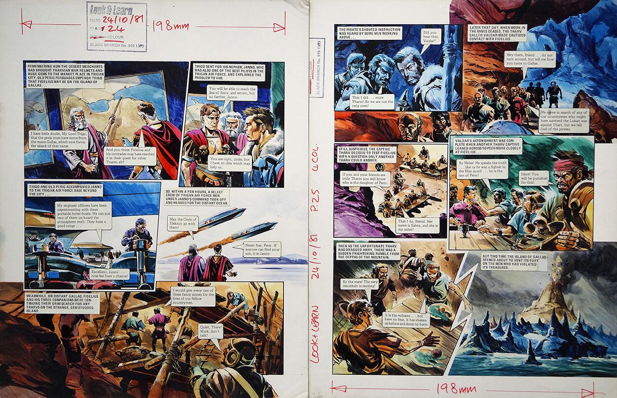 The Island of Gallas from 'The Tharvs' (TWO pages) art by Gerry Wood