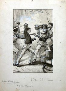 Three Midshipmen art by Paul Hardy