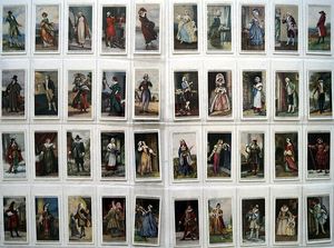 Complete Set of 50 'English Period Costumes' Wills Cigarette Cards (1929)