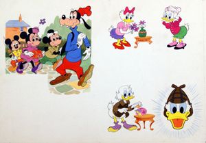 Mickey, Donald and Goofy art by Disney Studio