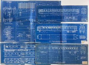5 Large GWR Blueprints art by 20th Century unidentified artist