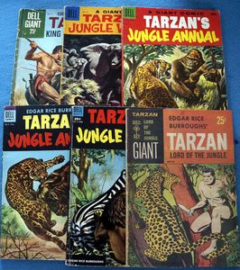 Collection of 6 Dell/Gold Key Tarzan Annual comics by Edgar Rice Burroughs