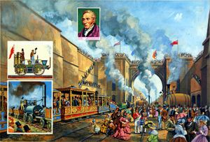 Opening of the Liverpool and Manchester Railway art by Harry Green