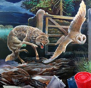 Owl and Fox art by G W Backhouse