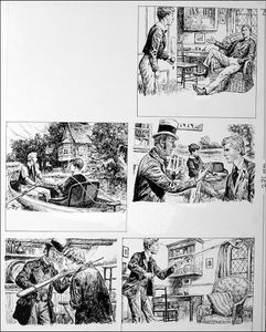 The Fifth Form at St. Dominic's - Fishing (TWO pages) art by Cecil Doughty