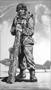 Paratrooper art by Neville Dear