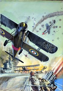War Picture Library cover #8  'Wings Over The Navy' art by Giorgio De Gaspari