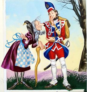 Three Soldiers: Smiling Crow Woman art by Ron Embleton