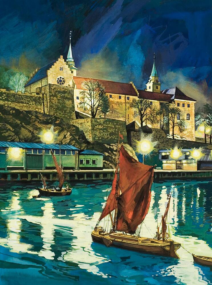 Akershus Castle, Oslo art by Harry Green