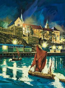Akershus Castle, Oslo art by Harry Green