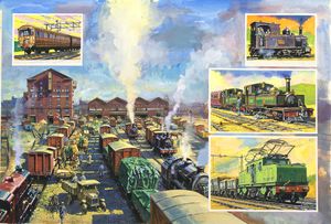 Road versus Rail art by Harry Green
