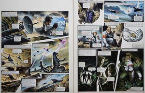 Heavy Losses from 'The Monsters of Caton' (TWO pages) art by Oliver Frey