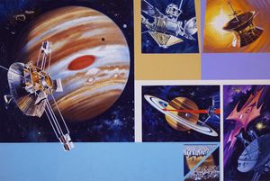 Unmanned Space Missions art by Wilf Hardy