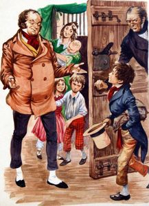 David Copperfield meets Mr. Micawber art by Peter Jackson