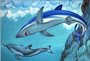Danger Blue Shark art by Bernard Long