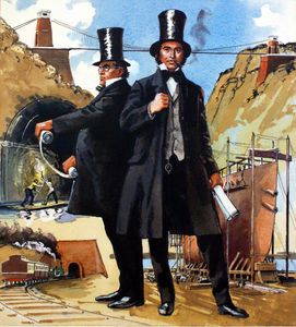 Marc and Isambard Brunel art by William Francis Marshall