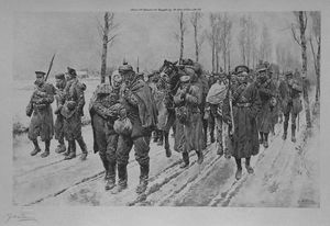 Winter Conditions in the Yser Country (World War I) (Artist's Proof) art by Fortunino Matania