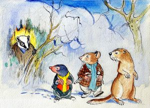 The Wind in the Willows: Rat, Mole Badger and Weasel art by Philip Mendoza