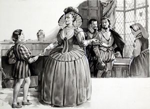 Francis Bacon and Queen Elizabeth I art by James E McConnell