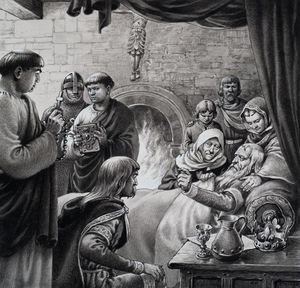 The Death of Edward the Confessor art by Patrick Nicolle