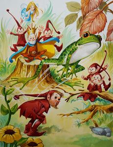 The Fairy King surrounded by Pixies art by Jose Ortiz