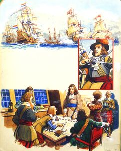 Scrapbook of the British Sailor: The First Dutch War art by Eric Parker