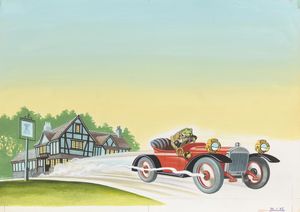 The Wind in the Willows - Toad in his Motorcar art by Ron Embleton