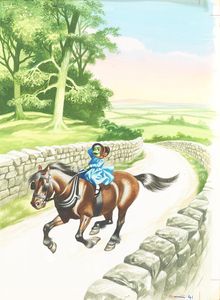 The Wind in the Willows - Toad riding on a Horse art by Ron Embleton